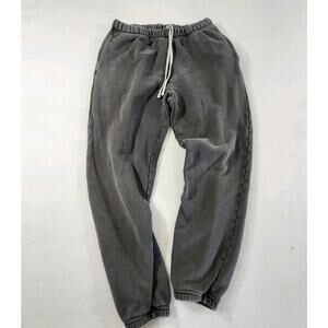 Les Tien Sweatpants Women’s XS Grey Cotton Fleece Joggers Athleisure Drawstring